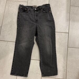 Levi's Gray Denim Jeans with Tan Leather Patch